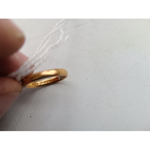 233 - 22ct gold hallmarked wedding band, weight 3.5 grams