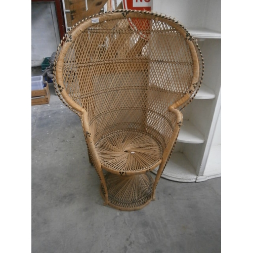 625 - A wicker Peacock chair - as found
