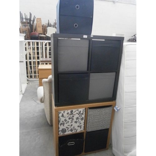 626 - 2 x cube box storage stands and a 2 drawer box