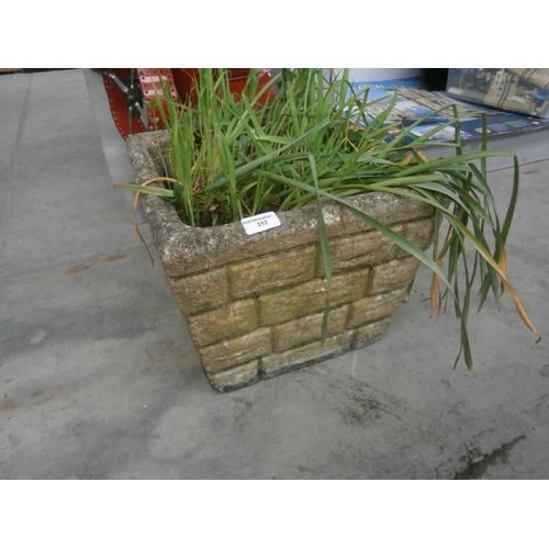 312 - Decorative stone plant pot