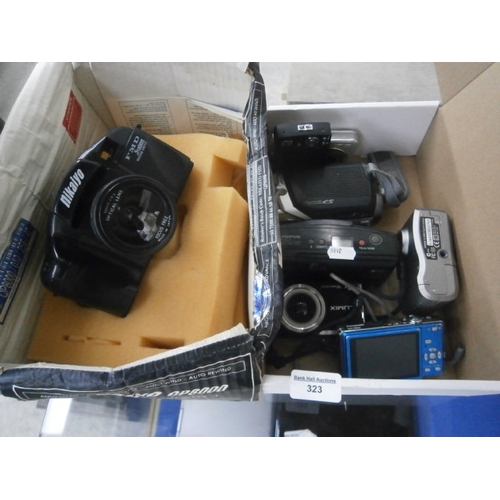 323 - Lot including nikaiyo camera, lumix cameras etc