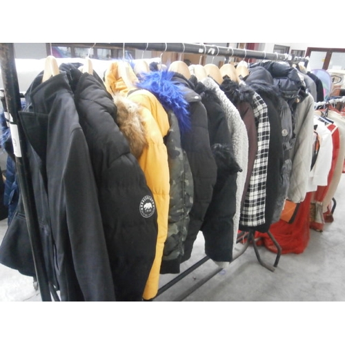 95 - Rail of assorted jackets/coats, rail not included