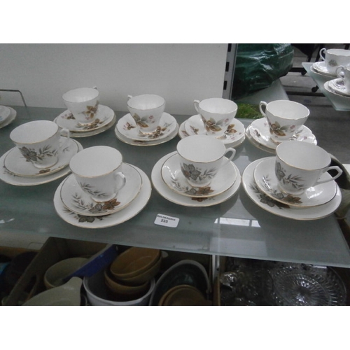 235 - Sutherland and Salisbury sets of four china trio sets