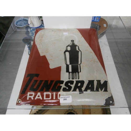 406 - Enamel Tungsram Radio sign, W 33Cm H41cm