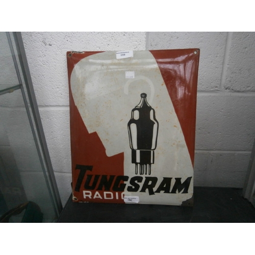 406 - Enamel Tungsram Radio sign, W 33Cm H41cm