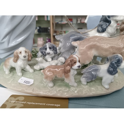 160 - LLADRO girl walking dogs ornament