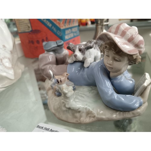 190 - LLADRO boy and dog ornament