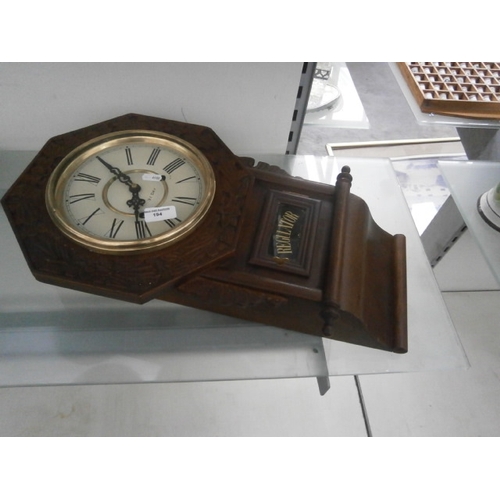 194 - 31 day regulator wall clock in working order with key and pendulum