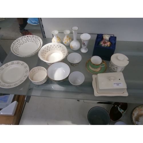 153 - Lot inc Royal creamware, miniature vases, etc