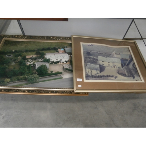 163 - Two framed aerial photographs