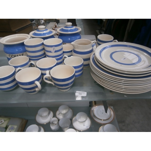 164 - Quantity of Cornish ware style pottery