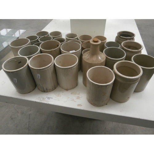 170 - Quantity of vintage stoneware jars and bottle