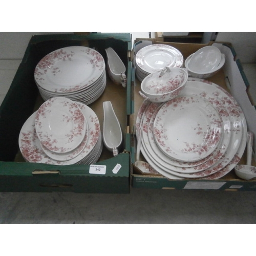 342 - Two boxes of Flora tableware