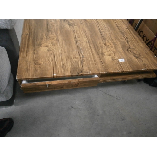 617 - A large square low coffee table/TV stand with drawers