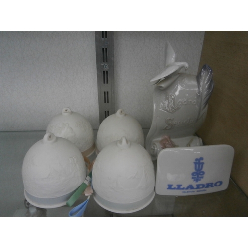 275 - Four LLADRO bells and two plaques