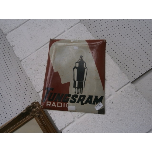 306 - Enamel Tungsram Radio sign, W 33Cm H41cm