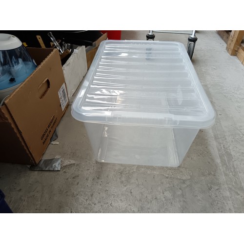 10 - Eight plastic storage boxes 7 with lids