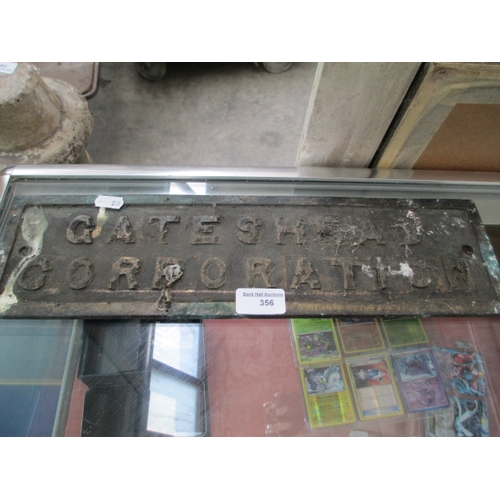 356 - Cast iron Gateshead Corporation plaque