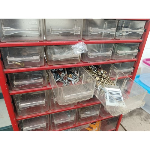 4 - Hardware storage tub with contents