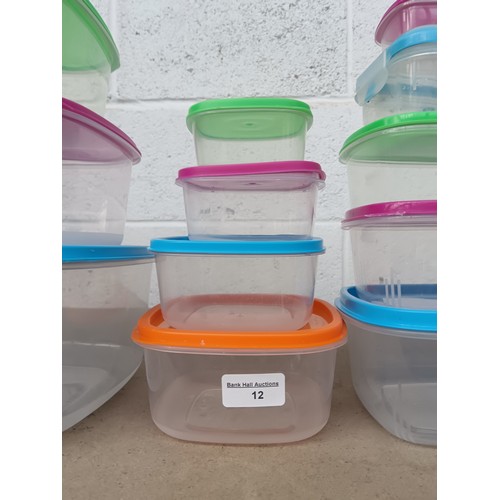 12 - Sets of plastic food storage tubs