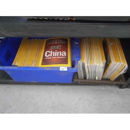 264 - Two boxes of National Geographic magazines