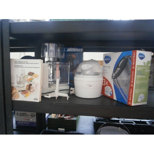 267 - Lot inc Braun food processor, Kenwood mixer and Brita water filter