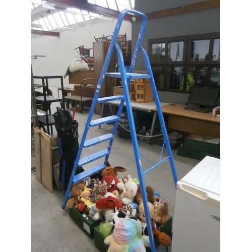 601 - A set of folding metal step ladders