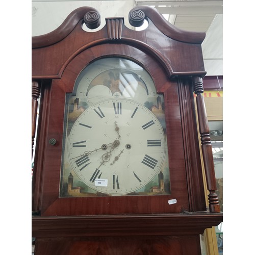 400 - Vintage mahogany grandfather clock