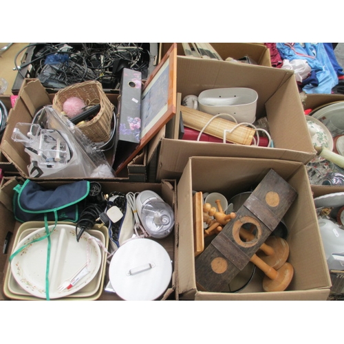 61 - Four boxes inc cup holders, cups, basket, hairdryer, iron, etc