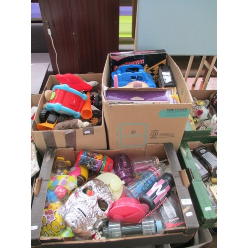 99 - Three boxes inc toys, drinks bottles, etc
