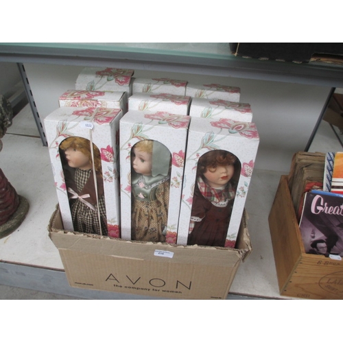 215 - Nine assorted porcelain dolls