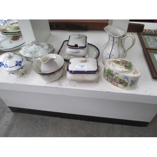 228 - Lot inc Sandland ware lidded pot, tureens, etc