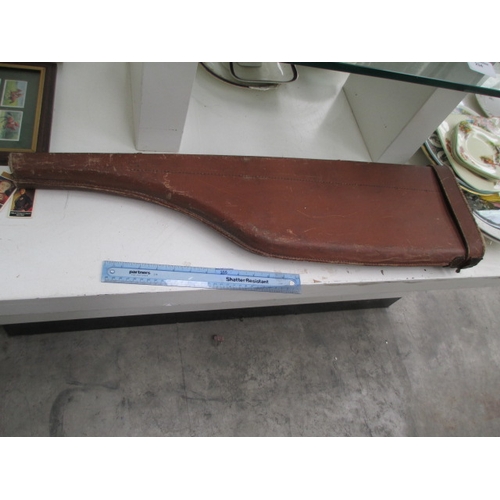235 - Vintage Leather leg of mutton gun case