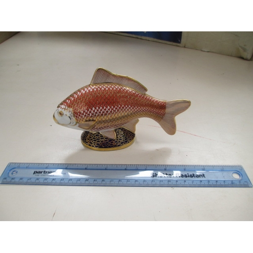 237 - Royal Crown Derby fish ornament with gold stopper to base