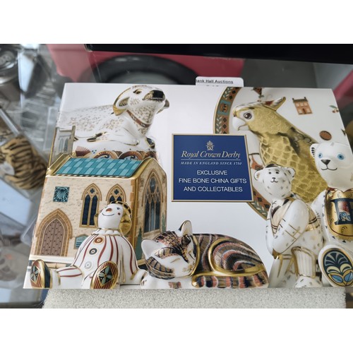 236 - Boxed Royal Crown Derby with gold stopper and certificates Bank Vole ornament