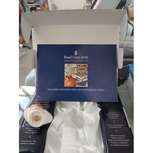240 - Boxed Royal Crown Derby with gold stopper and certificates Teal Duckling ornament