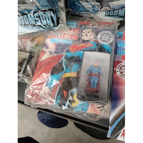 161 - Eight superhero comic magazines with figurines and Disney magazine with figure, Two magazine shave w... 