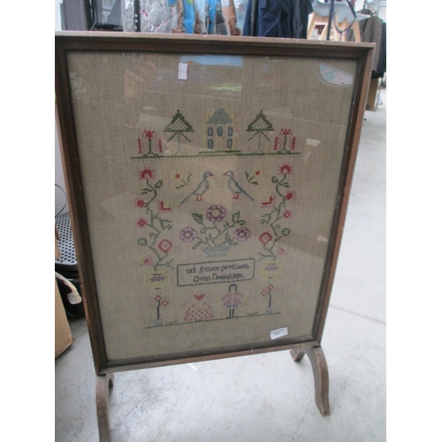 170 - Vintage tapestry fire screen