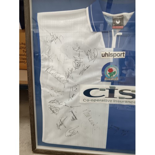 340 - Signed and framed Blackburn Rovers shirt