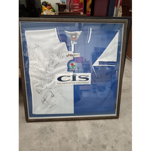 340 - Signed and framed Blackburn Rovers shirt