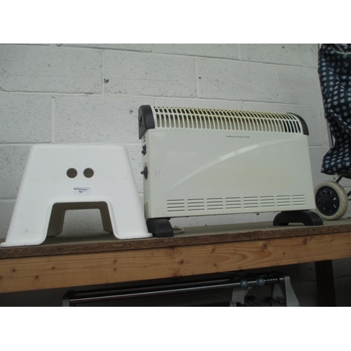 19 - Small plastic stool & convector heater working