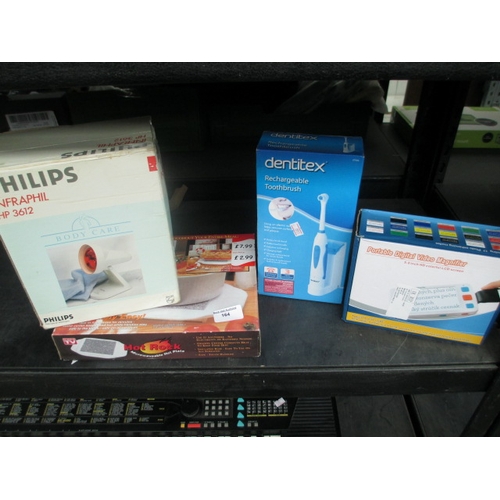 164 - Dentitex rechargeable toothbrush, portable digital magmifier, microwaveable hot plate and a Philips ... 