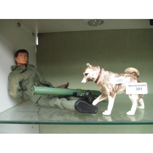 301 - A vintage Action Man and a dog