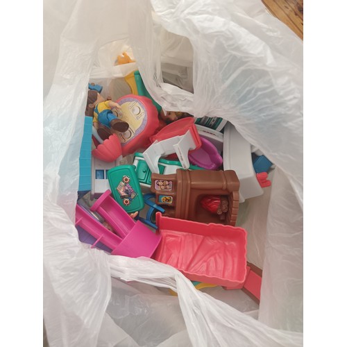 204 - Dolls house with carrier bag full of furniture