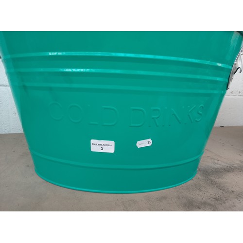 3 - Large Enamel drinks bin with bottle opener