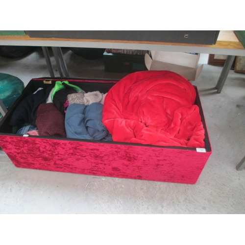 61 - Velvet storage box containing clothing