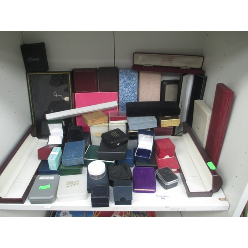 303 - Quantity of assorted ring and watch boxes