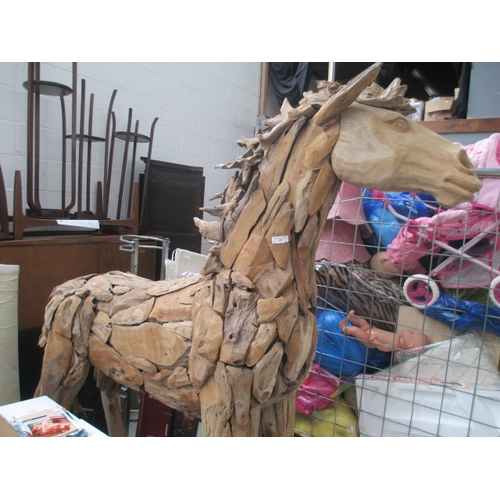 109 - A life size driftwood horse sculpture. Commission set at 12%.