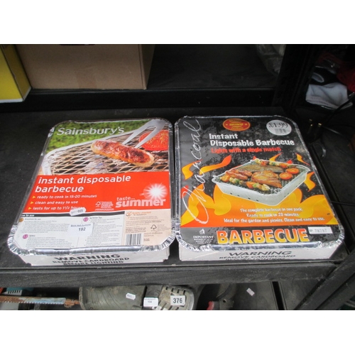 192 - Two disposable barbecues