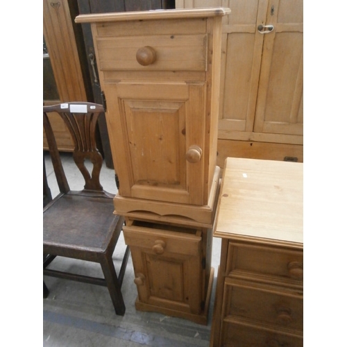 644 - A pair of pine bedside cupboards